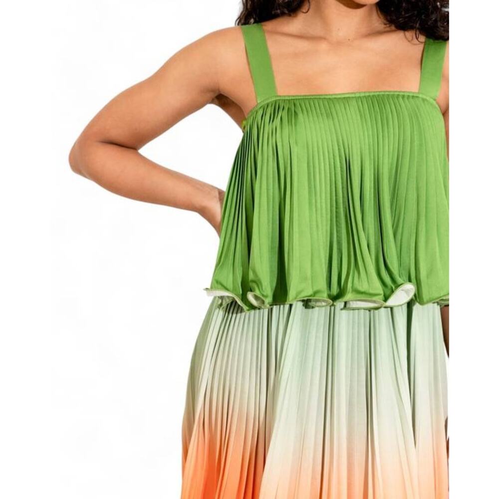 Alden Adair Samantha Rainbow Ombre Maxi Dress NWT XS Dopamine Dressing Resort